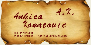 Ankica Komatović vizit kartica
